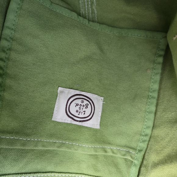 Vintage Y2k Life is Good canvas tote Floral - Picture 8 of 9